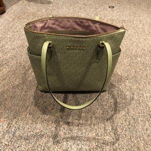 Michael Kors Canvas Zip Top Tote Bag